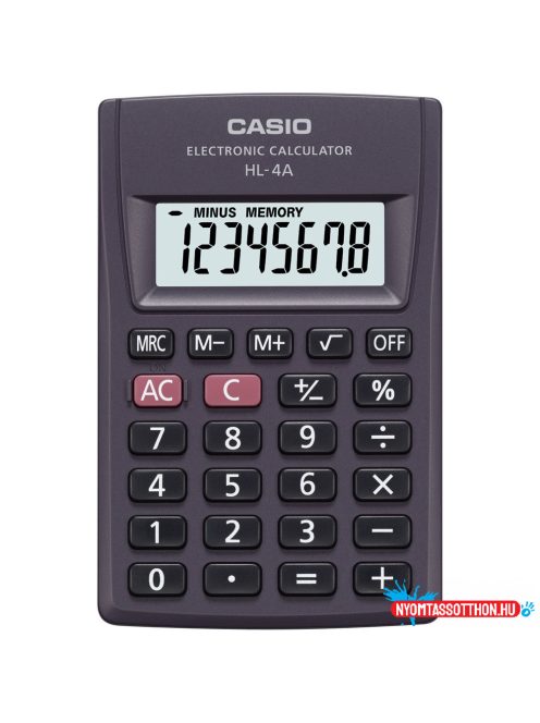 Zsebszámológép 8 digit Casio HL 4 fekete