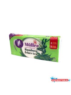   Papírzsebkendõ 4 rétegû 100 db/csomag Bambusz-fehér tea illatú Müller