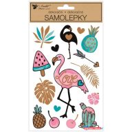 Flamingo matrica, 14x25 cm