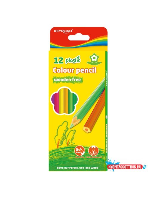 Színes ceruza készlet 2,9 mm famentes virág alakú test Keyroad 12 különféle szín