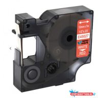 Utángyártott DYMO D1 45027 12mm x 7 m piros-fehér