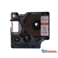 Utángyártott DYMO D1 45802 19mm x 7m átlátszó-piros