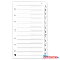   Gyűrűs kalendárium utántöltő csomag  2/451 fehér papíros telefon regiszter M mérethez Realsystem