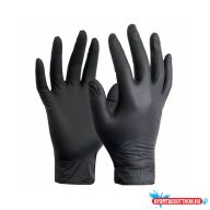   Gumikesztyű nitril púdermentes M 100 db/doboz Maxter fekete