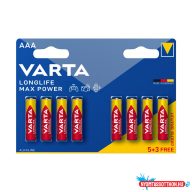 VARTA Longlife Max Power Alkáli Mikro Elem AAA B5+3
