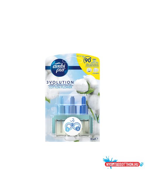 Légfrissítõ elektromos kezdõcsomag 20 ml Ambi Pur 3 Volution Cotton Flower