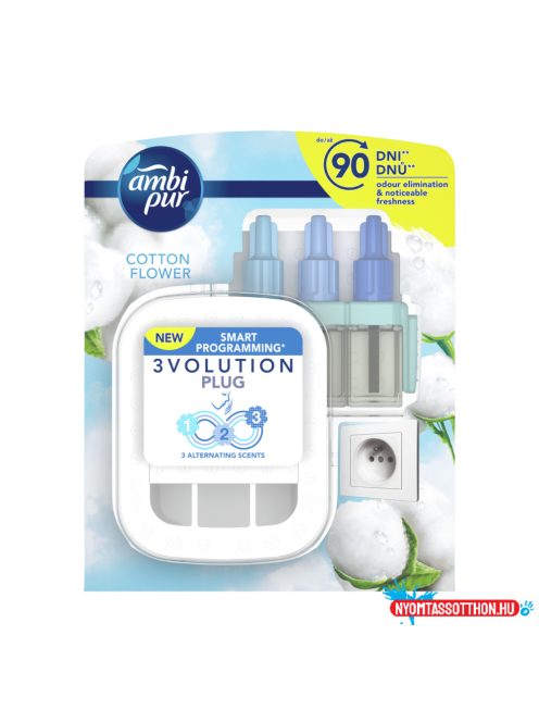 Légfrissítő elektromos kezdőcsomag 20 ml Ambi Pur 3 Volution Cotton Flower