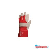 Védõkesztyû, bõr, erõs piros, 9-es méretû