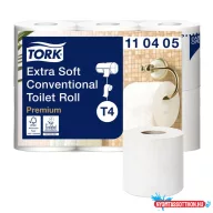   Toalettpapír 4 rétegű kistekercses 153 lap/tekercs 6 tekercs / csomag fehér Extra Soft T4 Tork_110405