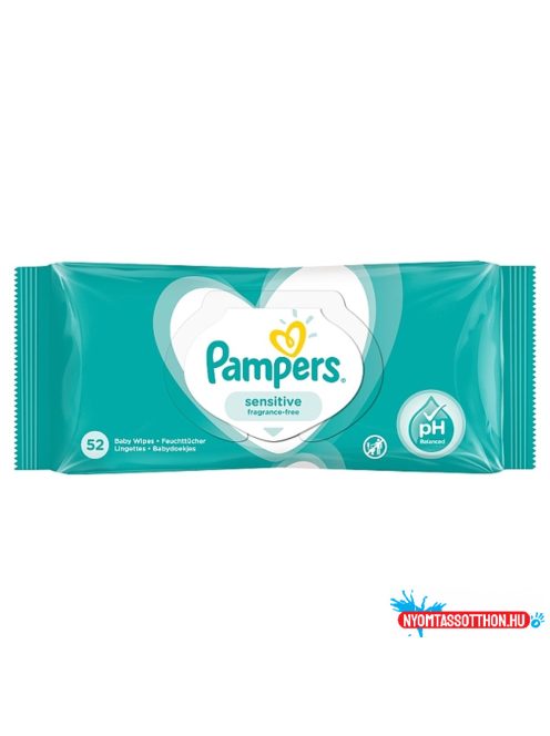 Nedves törlőkendő 52 lap/csomag Pampers Sensitive