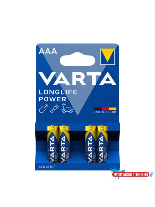 VARTA Longlife Power Alkáli Mikro Elem AAA B4 (4db/csomag)*