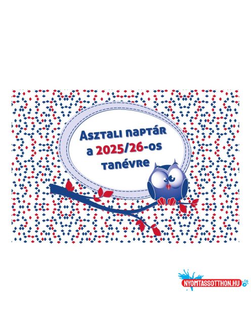 Asztali diák naptár 165mmx240mm, fehér lapokkal 2025/2026 tanévre Realsystem