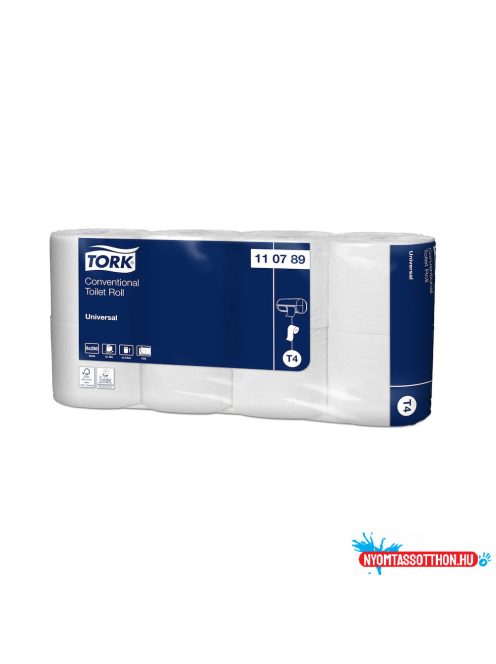 Toalettpapír 2 rétegű kistekercses 250 lap/tekercs 8 tekercs/csomag T4 Tork_110789 fehér