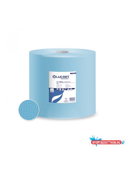 Ipari törlő 3 rétegű átmérő: 37 cm 1000 lap/tekercs cellulóz 1 tekercs/karton Strong Blue 3.1000 Lucart_851284 kék