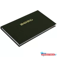   Zsebnaptár fekvő Carbon, fehér lapokkal zöld Realsystem 2026.