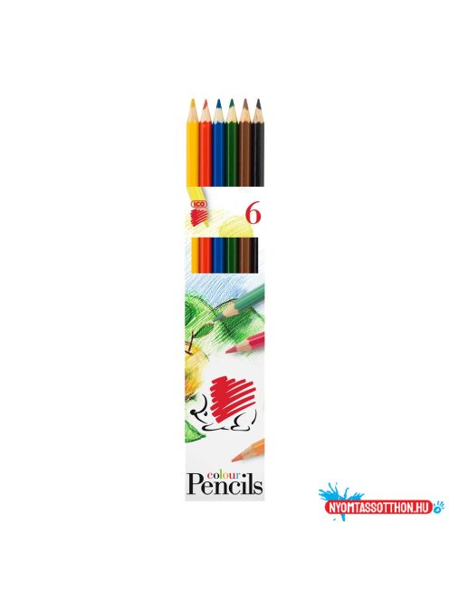 Színes ceruza készlet, hatszögletű Süni Ico 6 klf. szín