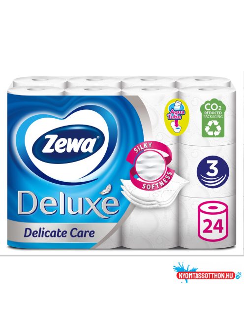 Toalettpapír 3 rétegű kistekercses 24 tekercs/csomag Delicate Care Deluxe Zewa