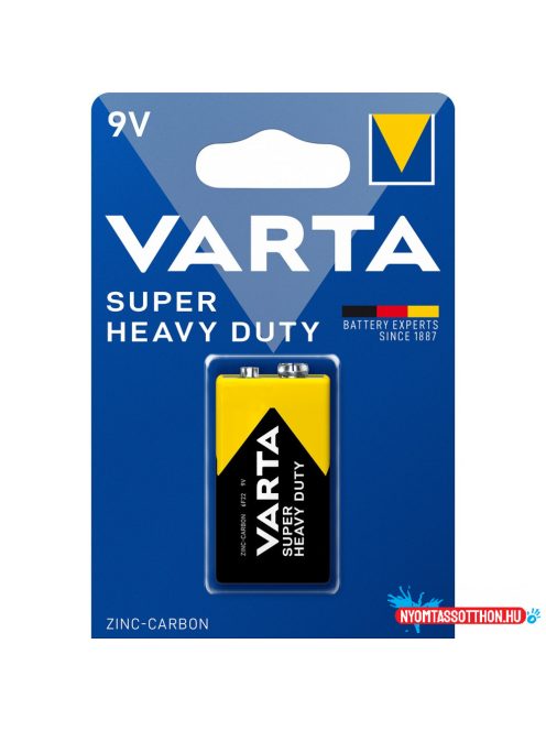 Elem 9V-os 6LR61  Super Heavy Duty féltartós 1 db/csomag, Varta