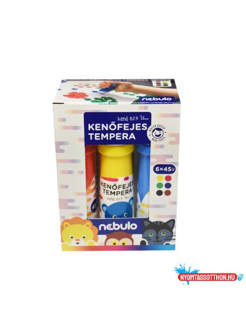 Tempera készlet, kenőfejes, 45 ml, Nebulo 6 klf. szín