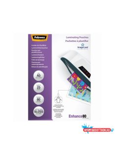   Lamináló fólia, A5, 80 mikron, fényes, 25 db/doboz, Fellowes(R)