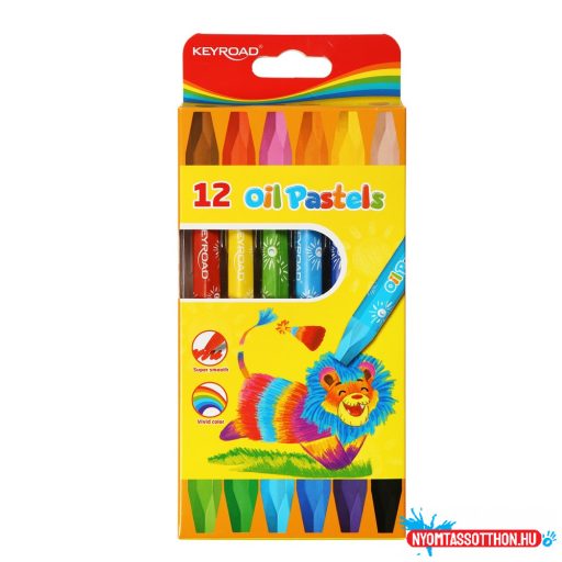 Kréta olajpasztell, 74 x 10 mm, 12 db/doboz, Keyroad