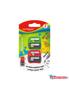   Hegyező, 2 lyukú, 2 db/bliszter, Keyroad Dou-Power, vegyes színek