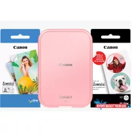   Canon ZOEMINI 2 Fotónyomtató Rózsaarany + 5x7,6cm ZINK fotópapír 20 lap + 3.3 cm ZINK 10 lap körmatrica papír