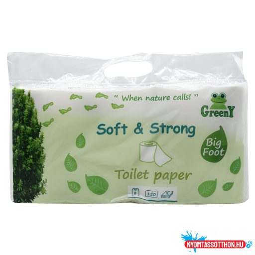 Toalettpapír 3 rétegű kistekercses 100% cellulóz 8 tekercs/csomag Soft & Strong_Greeny