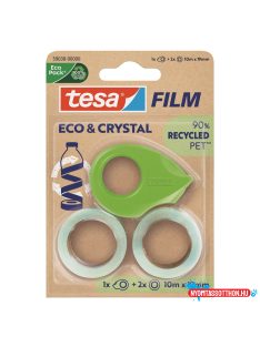   Ragasztószalag 19mmx10m irodai újrahasznosított 2 db víztiszta szalag+adagoló Tesa Eco & Crystal