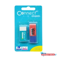   Radír Connect 2 db/blister piros/kék C-36BR, fehér szögletes C-36W