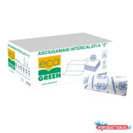   Kéztörlő 2 rétegű Z hajtogatású 200 lap/csomag 15 csomag/karton Paperdi_AZ.118/3000 fehér kék nyomattal