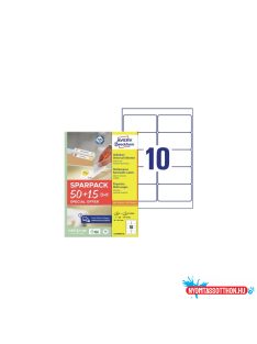  Etikett címke, 96x50,8 mm, univerzális, 65 lap, 10 címke/lap Avery, fehér