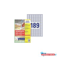   Etikett címke, 25,4x10mm, univerzális, 65 lap, 189 címke/lap Avery, fehér