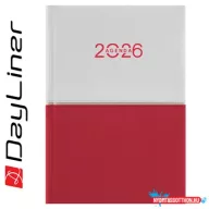   Határidőnapló Contrast A5 napi, fehér lapokkal fehér-piros Dayliner 2026.