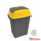 Szemetes kuka billenő fedéllel műanyag 70 literes HIPPO antracit/sárga