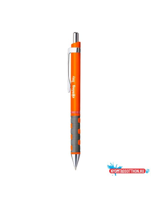 Golyóstoll neonnarancs test, Rotring Tikky III, írásszín kék