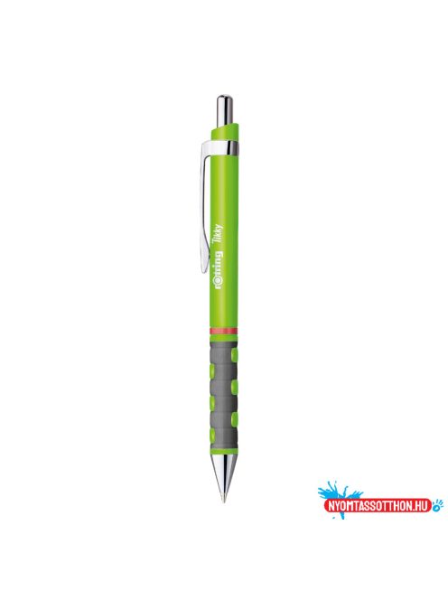 Golyóstoll neonzöld test, Rotring Tikky III, írásszín kék