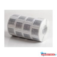   Etikett címke áruvédelmi (RF címke) álvonalkóddal 40x40mm, tekercses 1000 címke/tekercs