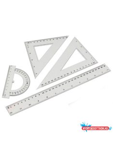  Vonalzó készlet 4 darabos 30cm, vonalzó, szögmérõ, 45° és 60° háromszög vonalzók