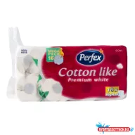   Toalettpapír 3 rétegű kistekercses 100% cellulóz 180 lap/16 tekercs/csomag Premium Cotton Like Boni Perfex hófehér