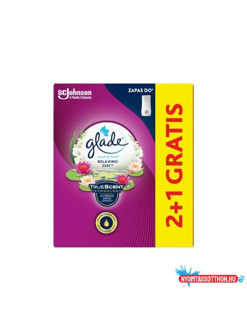 Légfrissítő utántöltő 3 x 10 ml 2+1 Glade® Touch&Fresh Japánkert