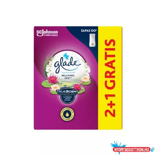 Légfrissítő utántöltő 3 x 10 ml 2+1 Glade® Touch&Fresh Japánkert