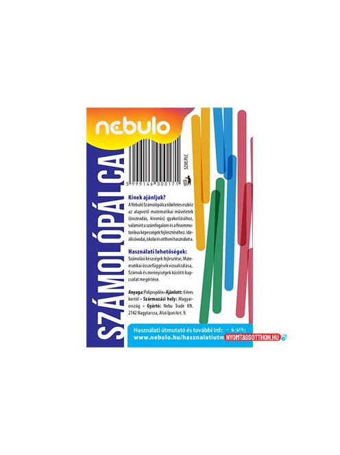 Számolópálca, műanyag, Nebulo