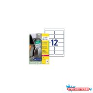   Etikett címke, 99,1 x42,3mm, ultra ellenálló 12 címke/ív, 10 ív/doboz, Avery fehér