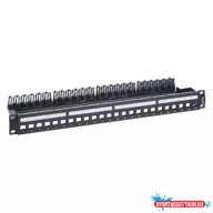   Legrand 632850 Linkeo C 19" 1U 24port moduláris fém üres patch panel kábeltartóval
