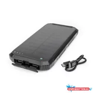 Powerbank napelemes 15W 2X USB-A + USB-C Platinet fekete
