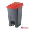 Szemetes kuka pedálos műanyag 50 literes antracit/piros UP227-213