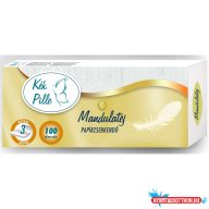   Papírzsebkendő 3 rétegű 100 db/csomag Kék Pille mandulatej