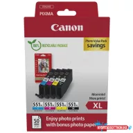 Canon CLI-551XL C/M/Y/Bk Tintapatron Multipack (Eredeti)