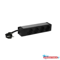   Legrand 646801 10" 1U 16A 230V 4x Schuko CEE7/7 csatlakozó biztonsági zsaluval 1m elosztósor